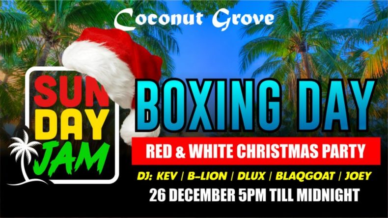 ANNUAL SUNDAY JAM RED and WHITE CHRISTMAS PARTY | BOXING DAY | COCONUT GROVE